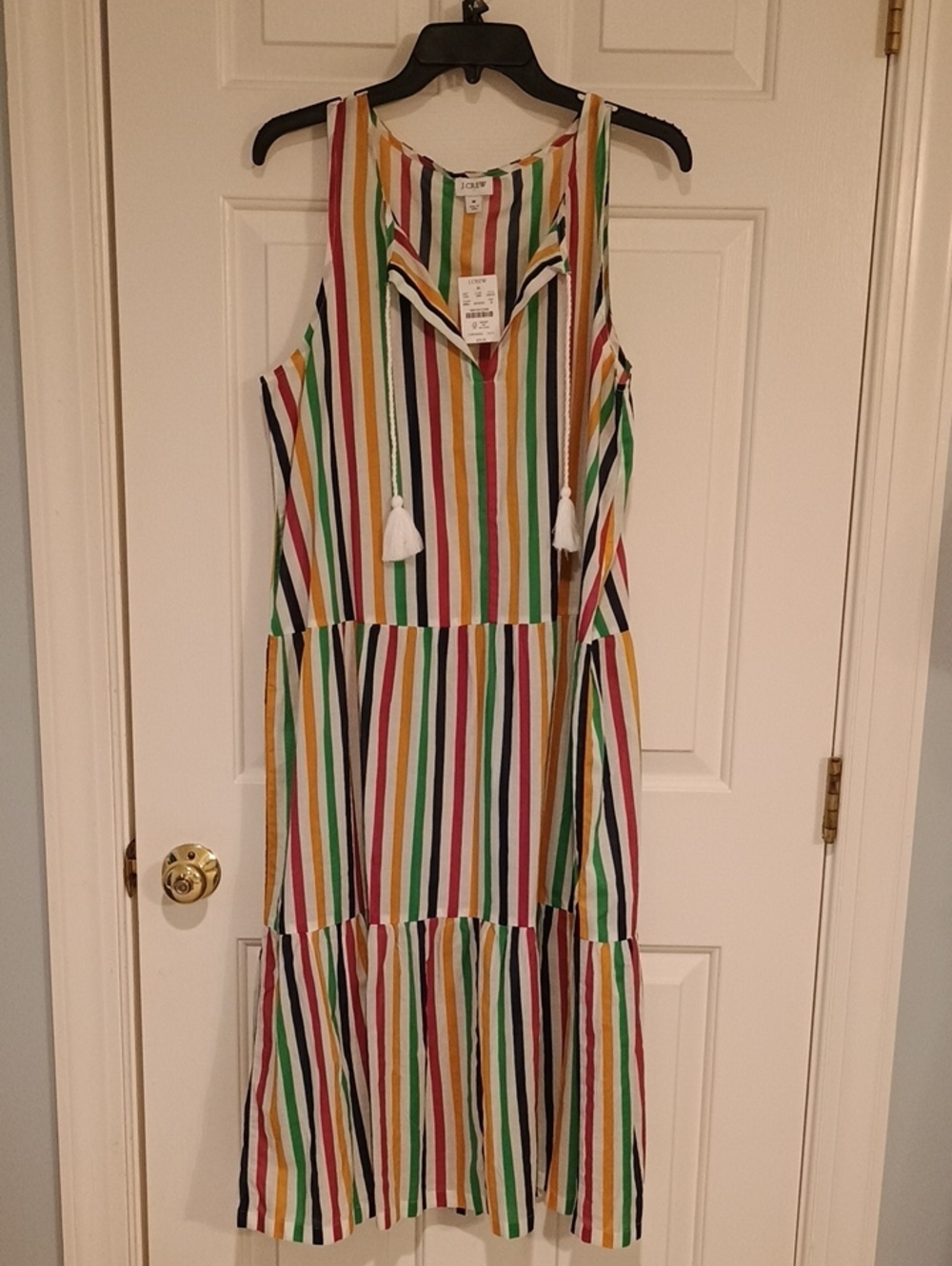 J. Crew Multicolor Vertical Stripe Sleeveless Dress